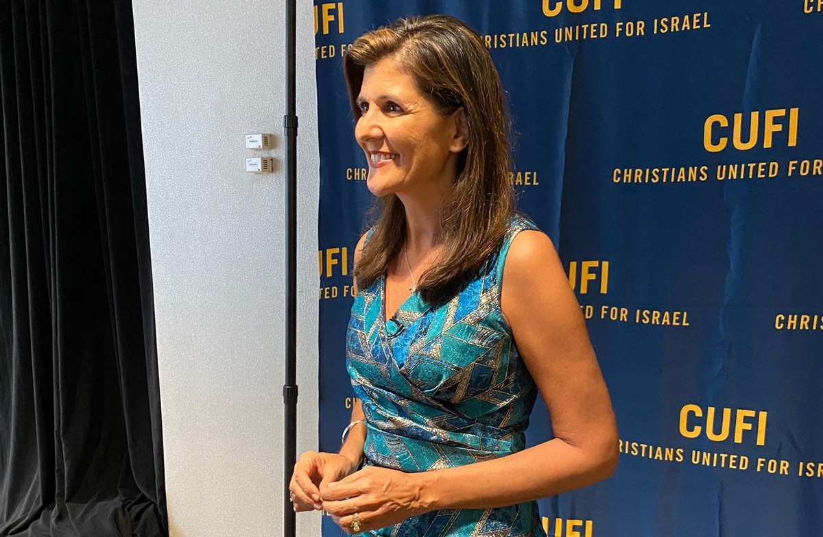 Former Ambassador to the United Nations Nikki Haley at the annual Christians United for Israel Summit in Arlington, Va., on June 18, 2022. Photo by Jennifer Schrutt.