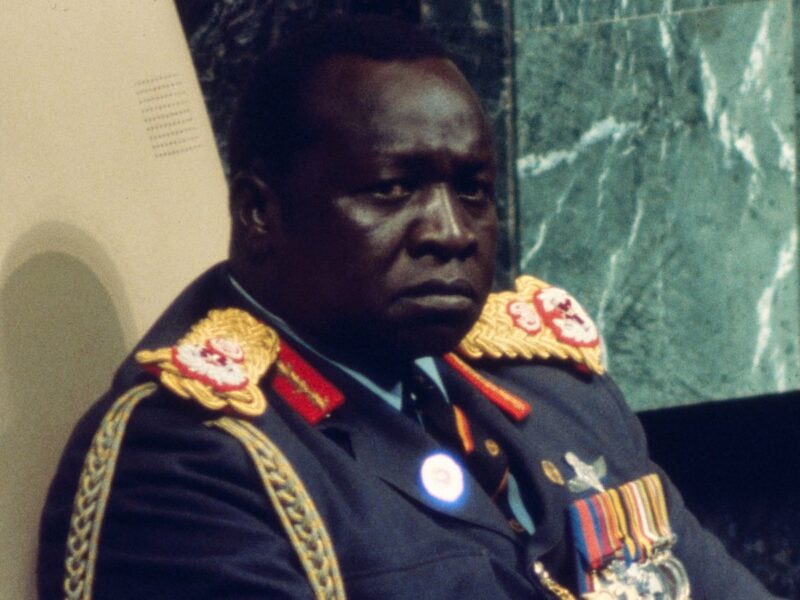 Idi Amin at the United Nations in New York, 1 Oct 1975; By Bernard Gotfryd, commons.