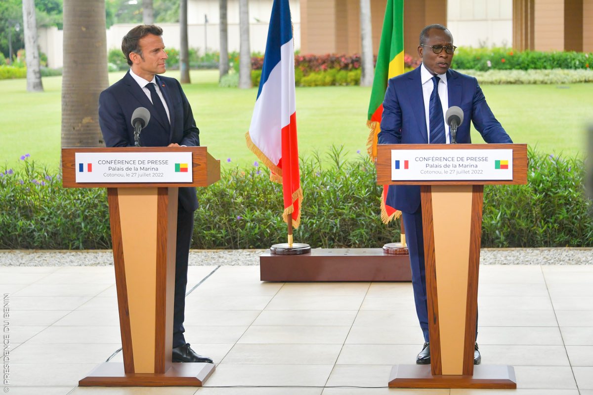 President Macron's visit to Benin, 27 July 2022. Benin Government Flickr; https://creativecommons.org/licenses/by-nc-nd/2.0/