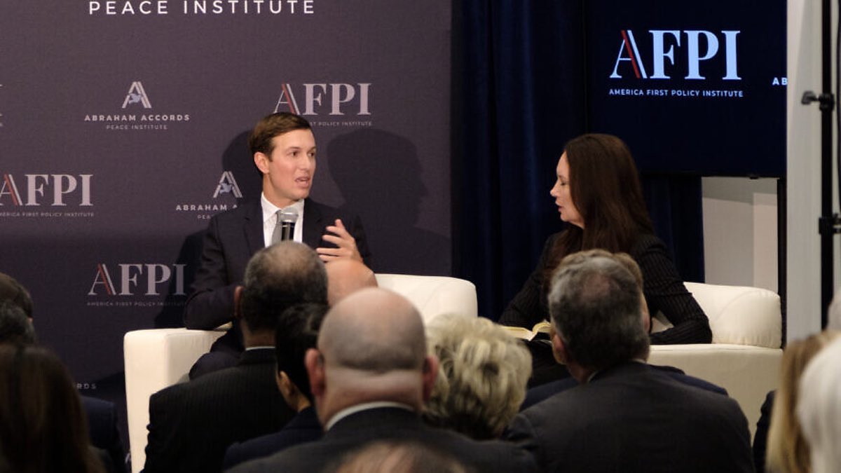 Jared Kushner speaks about how the administration was able to achieve the Abraham Accords, speaking with America First Policy Institute president and CEO Brooke Rollins at an Abraham Accords Second Anniversary event in Washington D.C. on Sept. 12. Photo by Dmitriy Shapiro.