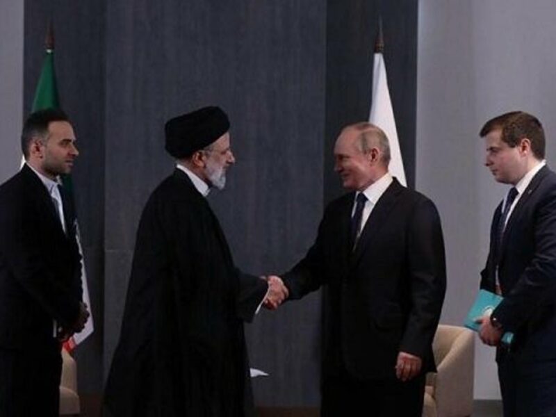 Iranian President Ebrahim Raisi meets with Russian President Vladimir Putin in Uzbekistan, Sept. 15, 2022. Source: Mehr News Agency.