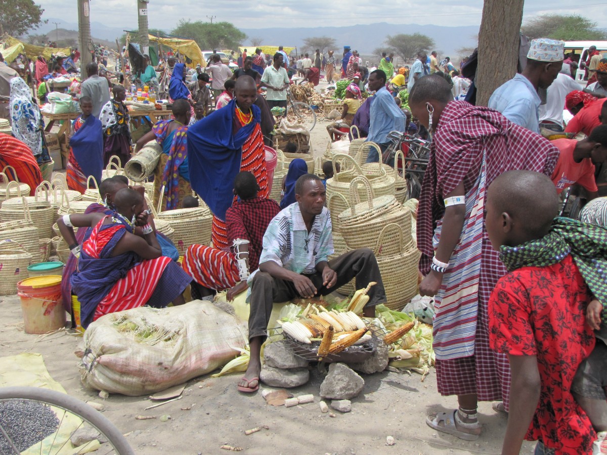 Market in Tanzania, public domain.
