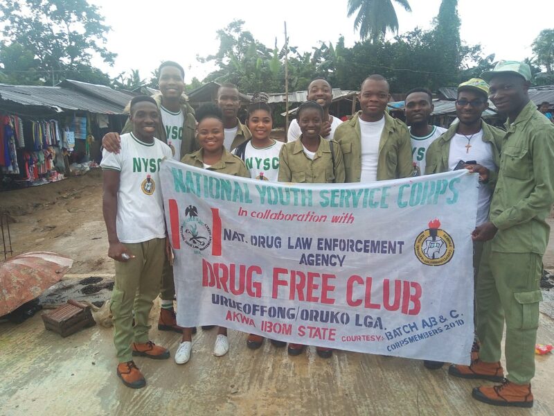National Youth Service Corps of Nigeria - 'Drug Free Club'; by Stanleyatigbin, Commons.