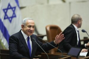 Benjamin Netanyahu speaks at the swearing in ceremony of the 37th Israeli government at the Knesset, Dec. 29, 2022. Photo by Yonatan Sindel/Flash90.