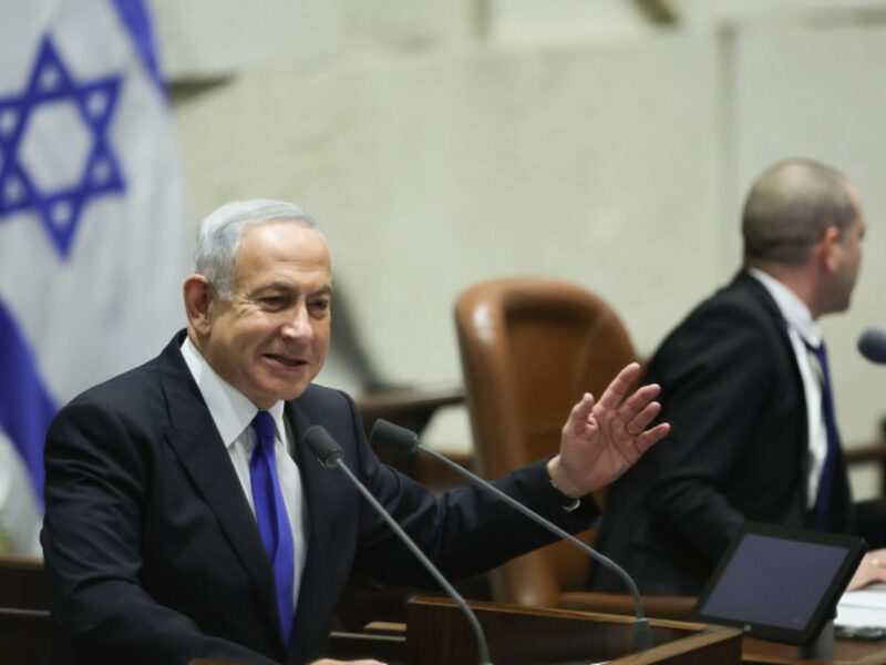 Benjamin Netanyahu speaks at the swearing in ceremony of the 37th Israeli government at the Knesset, Dec. 29, 2022. Photo by Yonatan Sindel/Flash90.