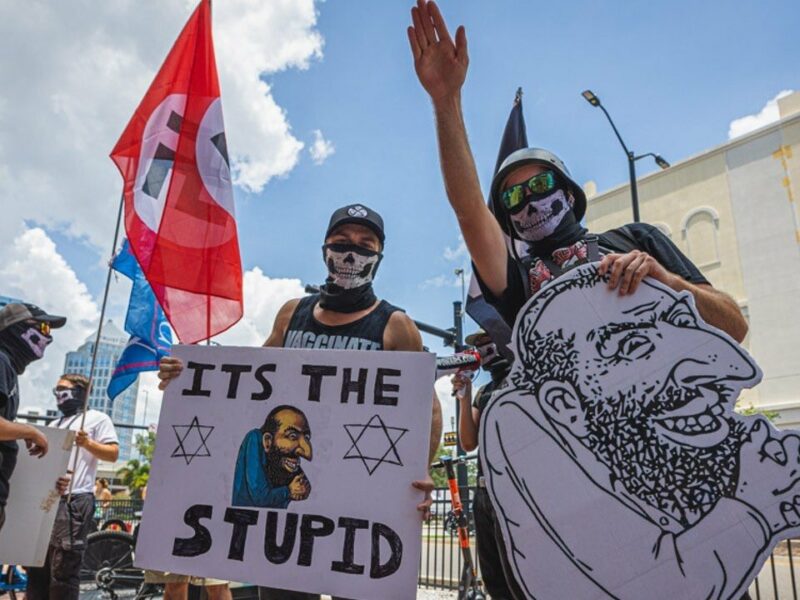 An antisemitic demonstration in Florida. Source: Screenshot