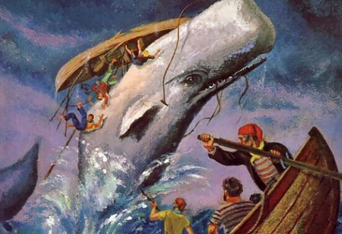 Moby Dick, cover. https://www.historyhit.com/culture/american-publication-moby-dick/ Museon, CC BY 4.0 , via Wikimedia Commons