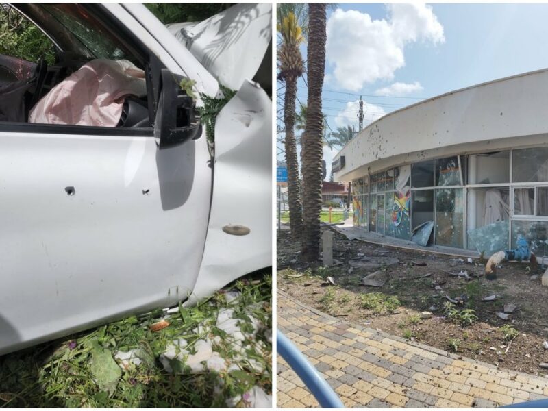 Left: Terror Shooting Hamra Junction, 7 April 2023, Courtesy: SAZF; Right: Rockets Fired from Lebanon land in Israel, 6 April 2023, Courtesy: SAZF.